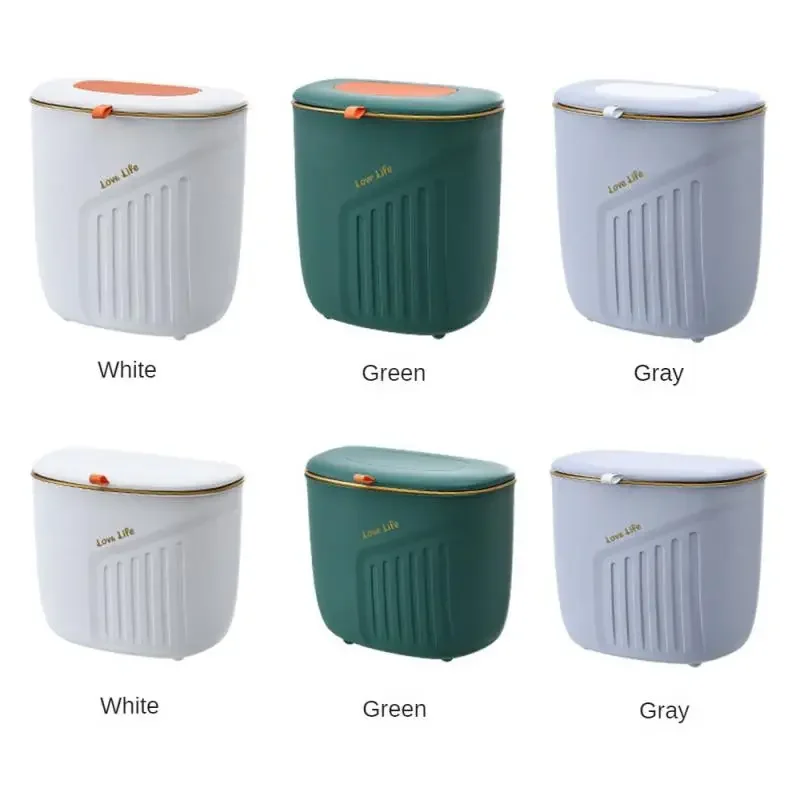 Hanging Trash with Lid Household Kitchen Bathroom Wall-mounted Garbage Can Portable Storage Bucket Home Large Capacity Dustbin