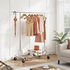 Heavy Duty Clothes Rack Foldable Garment Rack with Wheels and Extendable Rod, Freestanding Clothing Rack 4