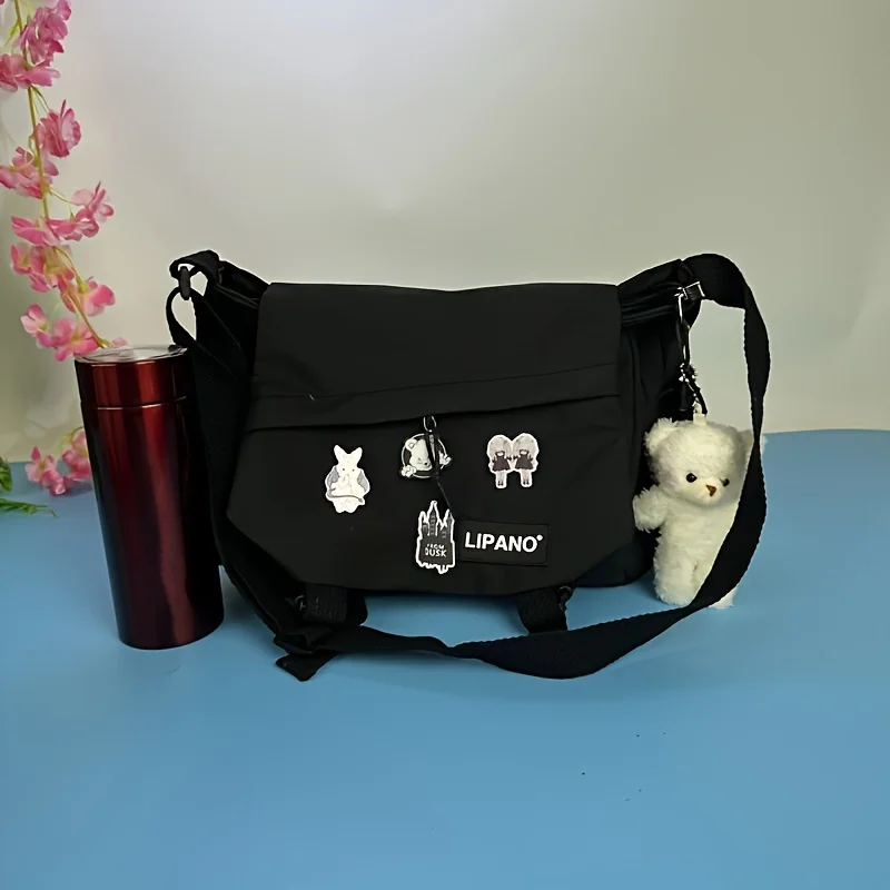 Return To School Nylon Shoulder Bag, Large Capacity Crossbody Bags for Teen Girls Men Harajuku Messenger Bag Student School Bags