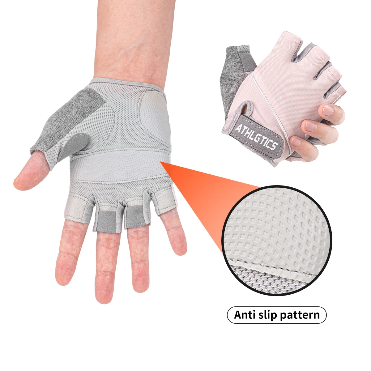 1 Pair Half Finger Gloves Ice Silk Breathable Gym Fitness Women Men Anti-Slip Pad Cycling Fingerless Gloves Bicycle Accessories