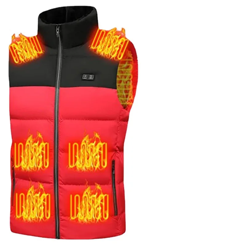 13-zone heating vest stand collar intelligent temperature-controlled heating  double-control color matching heating jacket