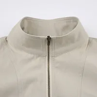 Vintage Cropped Jackets for Women Harajuku Casual Slim Fit Zipper Coat Y2K Streetwear Long Sleeve Outerwear Autumn - Image 5
