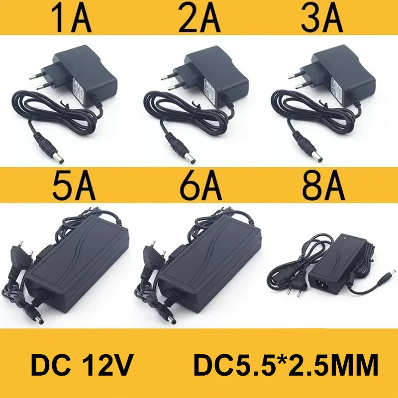 AC 110-240V DC 12V 1A 2A 3A 5A 6A 8A Evrensel Güç Adaptörü Kaynağı şarj adaptörü AB Abd LED ışık şeritleri CCTV