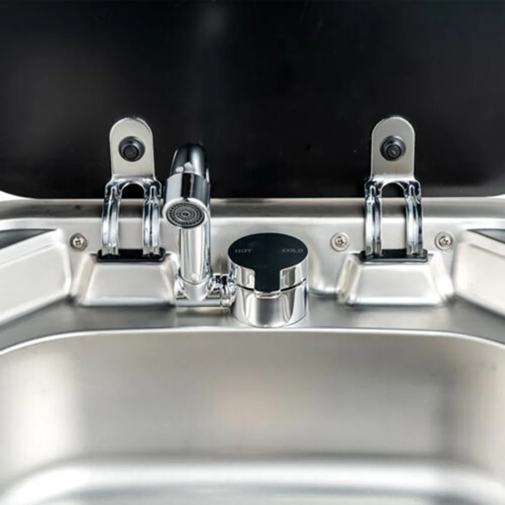 공간 절약형 물 수도꼭지, 손잡이 입구 호스 광택 실버 스테인리스 스틸 스위블, 1.0MPa, 33mm-38mm