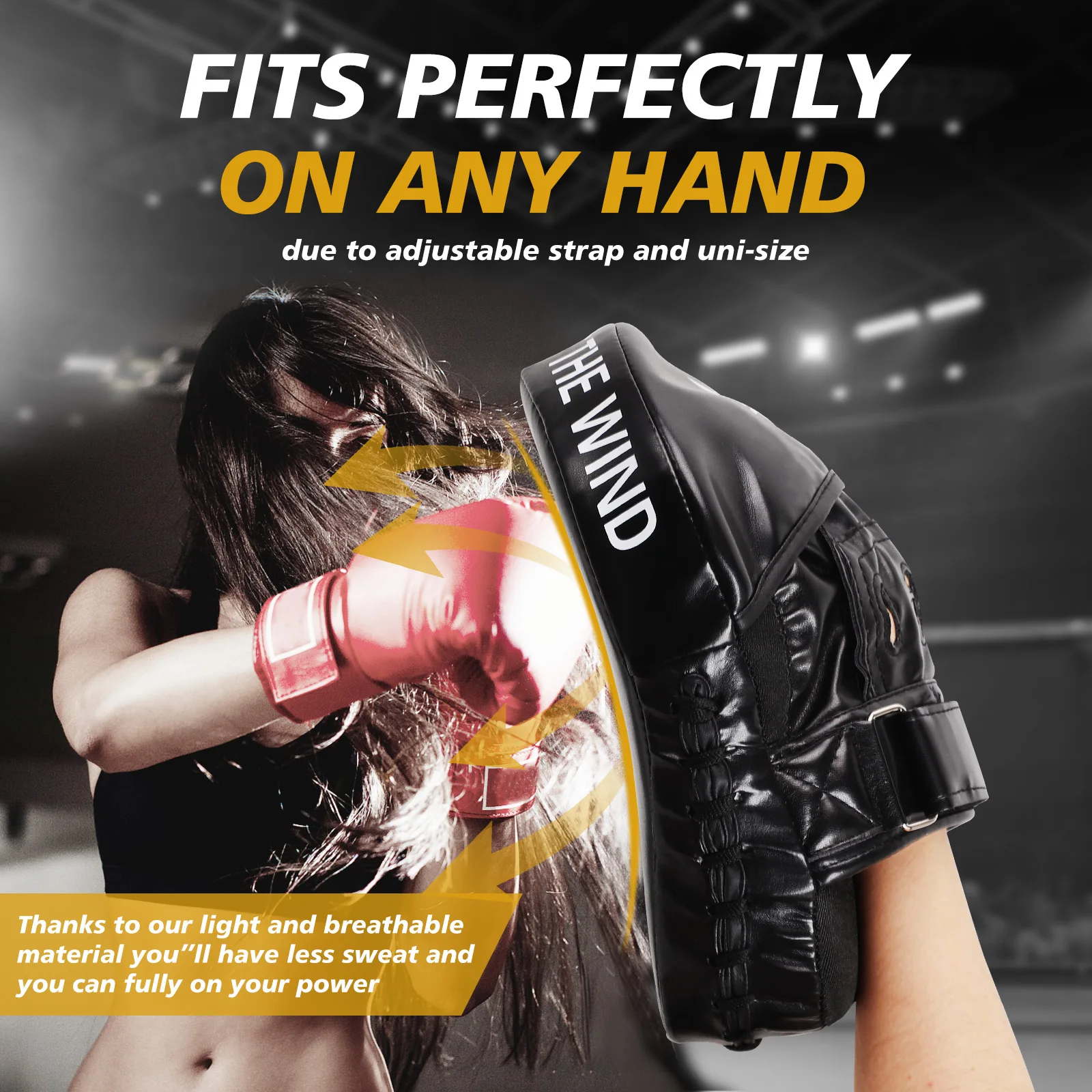 Boxing Curved Focus Punching Mitts for Men, Women, Leather Boxing Pads for Martial Arts, Training, Curved Punch Mitts