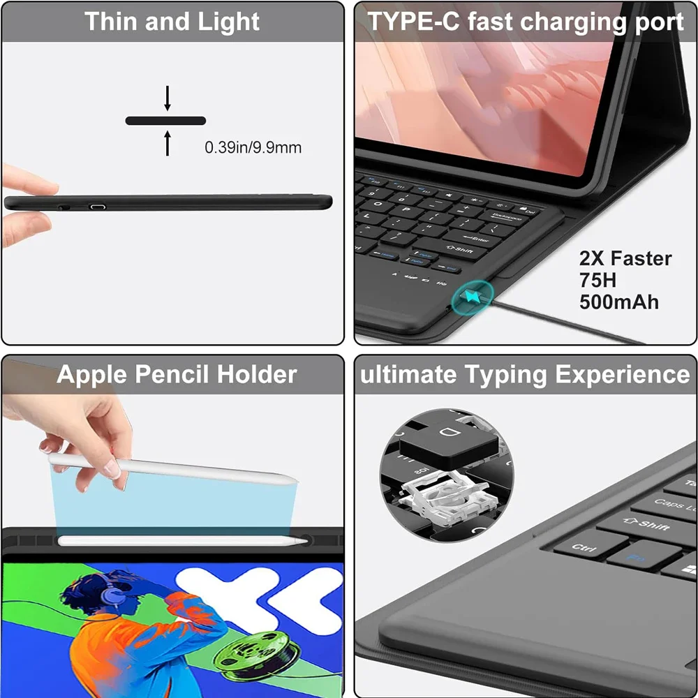 Premium Detachable Keyboard Case with Pen Slot