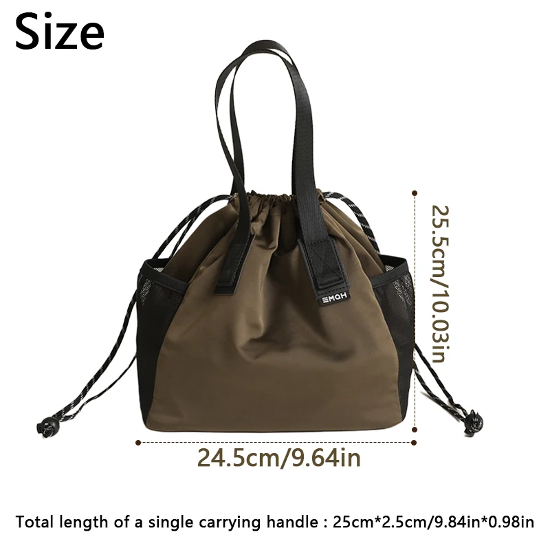 새로운 일본 및 한국 스타일 도시락 가방, 은색 단열 내부 레이어 코팅, 조절 가능한 드로스트링 도시락 가방