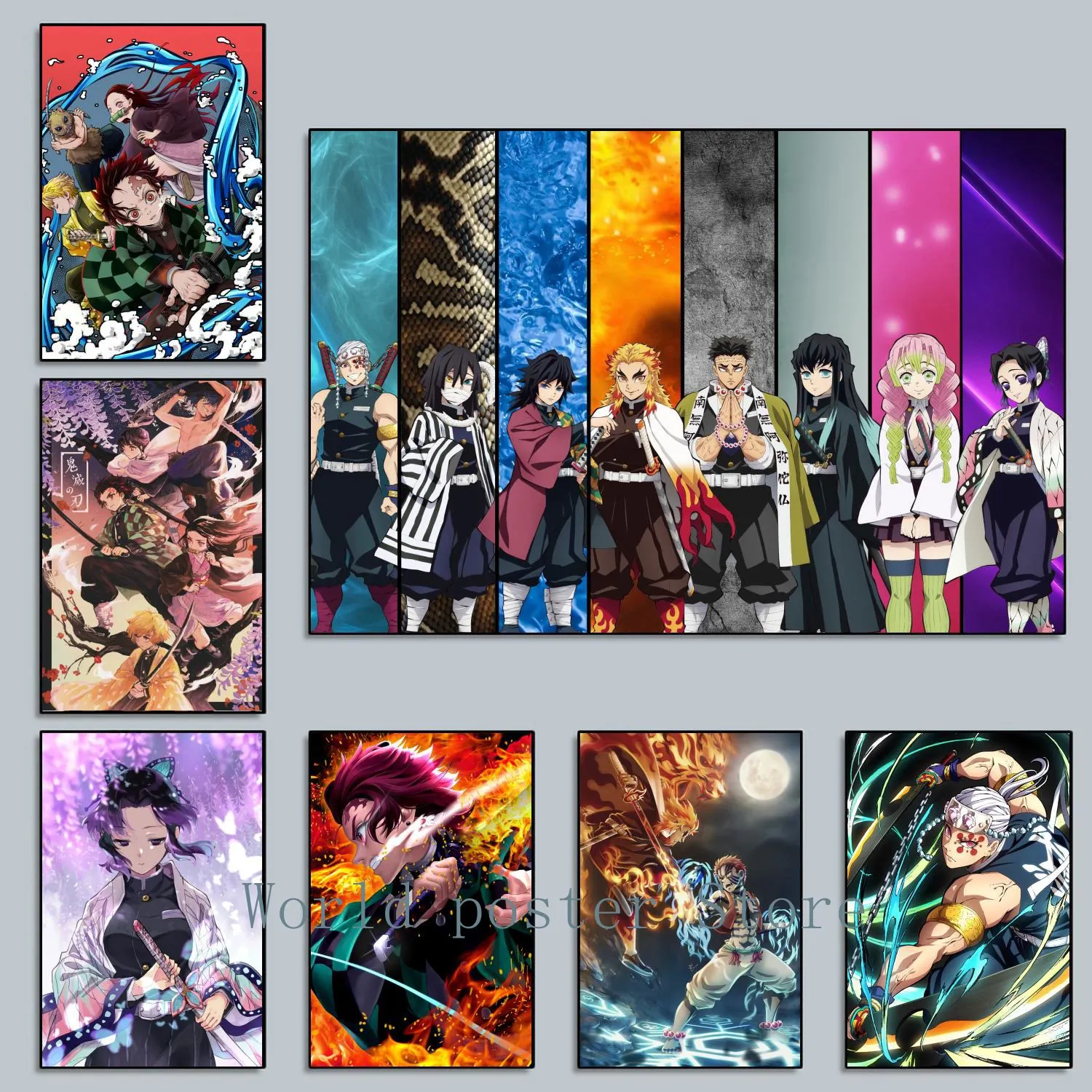 

Japan Anime Demon Slayer Poster Premium Poster and Wall Poster Painting Bedroom Large home decor Wall Art Picture canvas wall