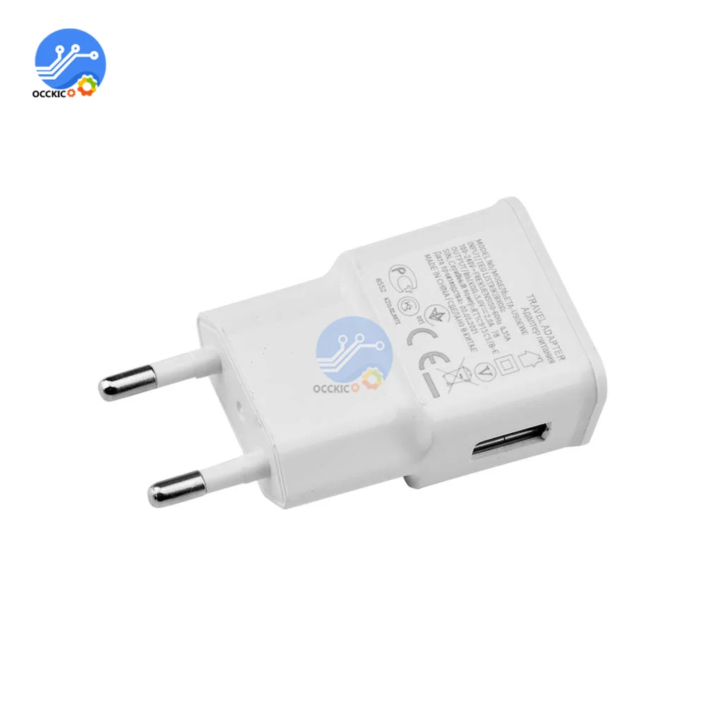 USB EU Plug 5V 2A Wall Charger 1Port Fast Charging Travel Adjust Power Adaptor K 
