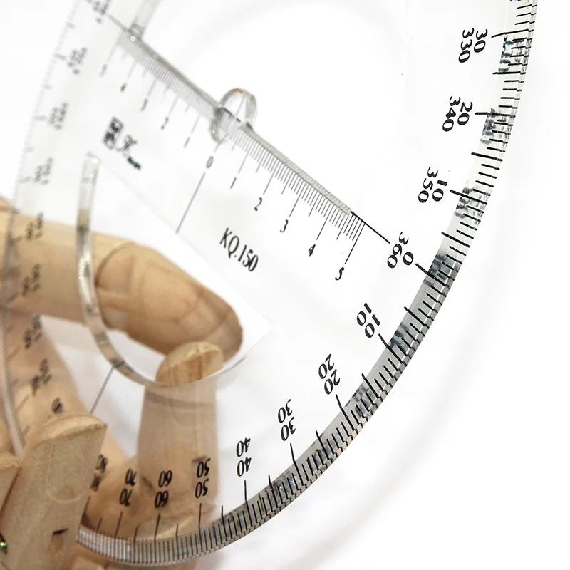 15cm 5.9 in diameter 360 degree thickness measuring angle ruler round ruler accurate mathematical round template digital angle gauge plastic protractor ruler