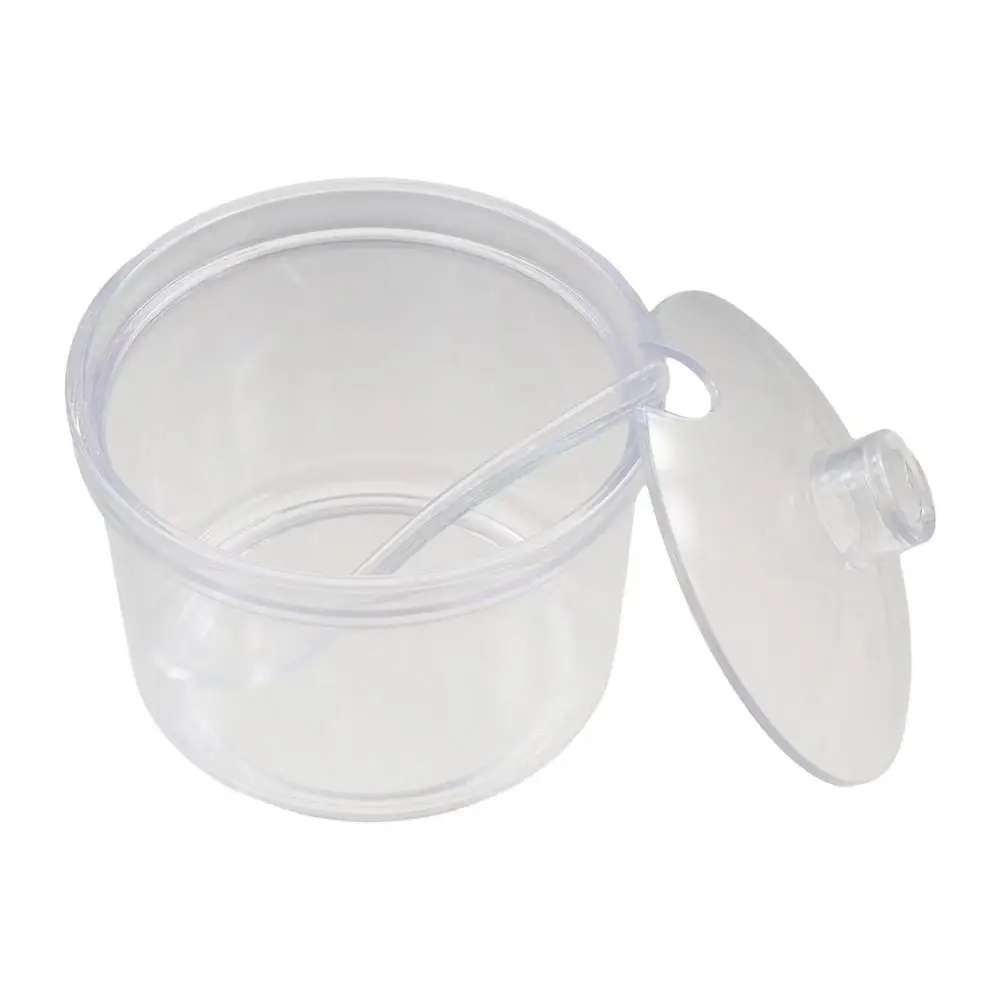 Seasoning Box With Spoon and Lid Acrylic Sugar Bowl Transparent Anti-fall Seasoning Jar Visible Condiment Container Dining Table