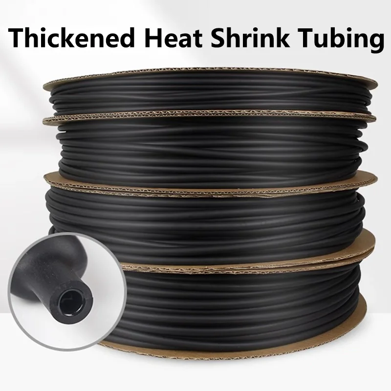 10/50/100 เมตร 3:1 Polyolefin สีดําท่อหดความร้อนความร้อนสายฉนวนสีแดง 1