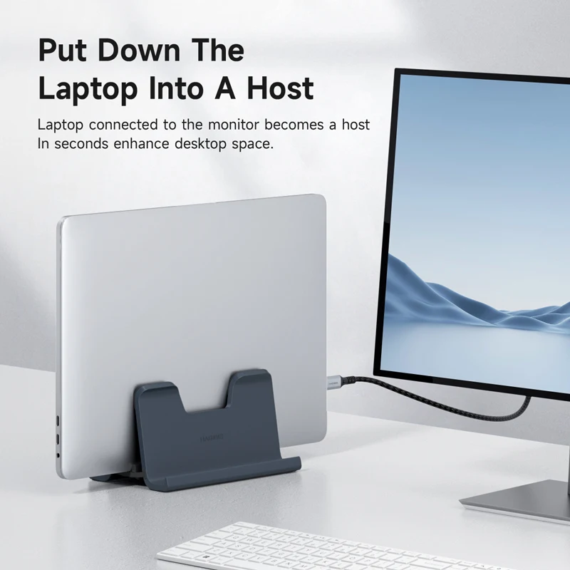 Habibis Vertical Portátil Suporte Ajustável Gravidade Desktop Dobrável Notebook Suporte para Macbook Pro ar Microsoft Superfície - Imagem 4
