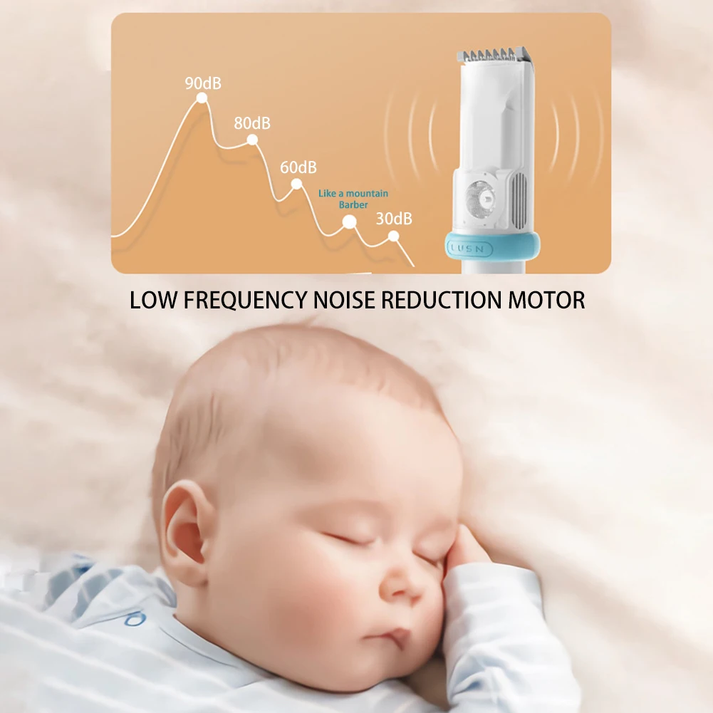 Portable Electric Baby Hair Clipper Kids Vacuum Hair Clippers Kit USB Charging Cordless Cutting Tool for Children Infant