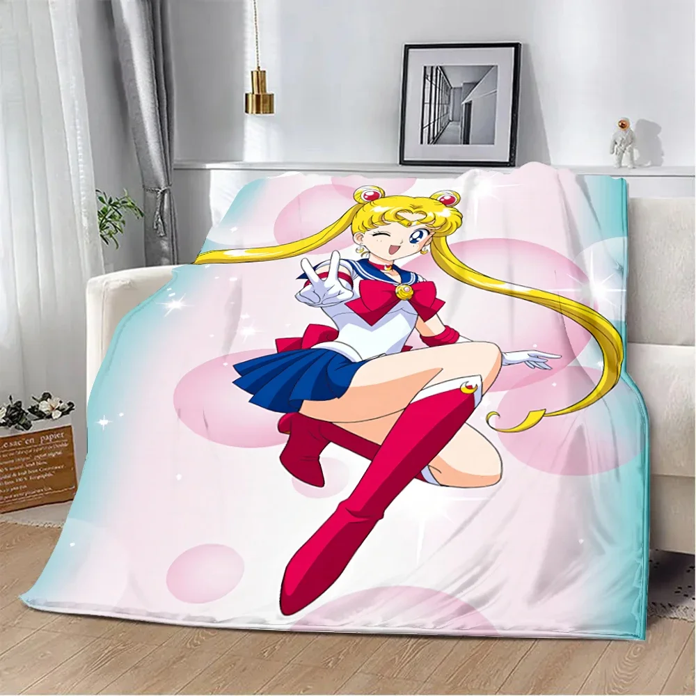 Anime Sailor Moons Cobertor Impresso, Cobertores Quentes de Piquenique Macio e Confortável, Viagem Doméstica, 3