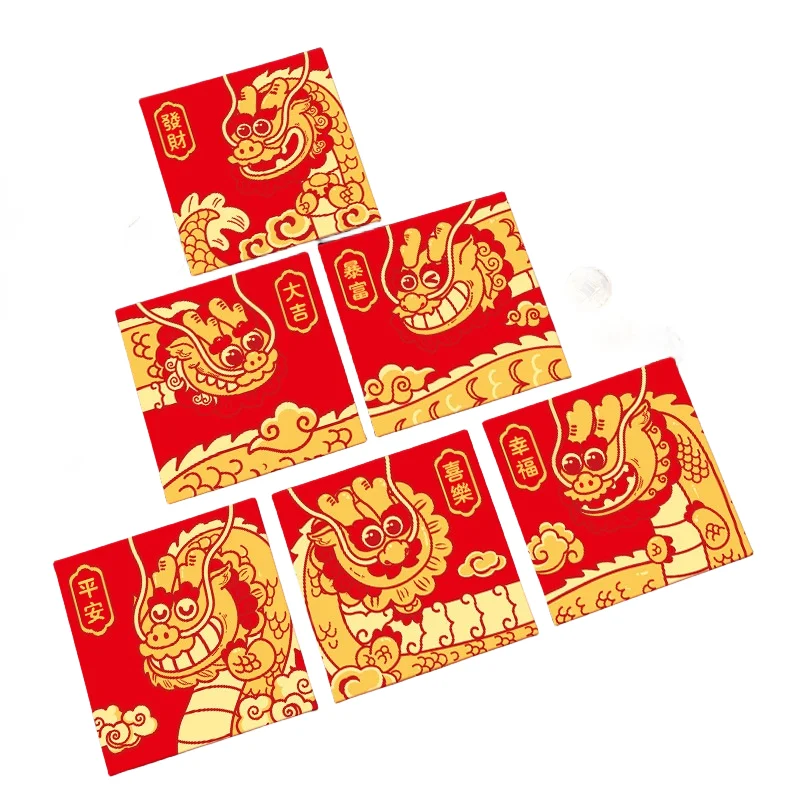 6Pcs Cute Dragon Year Hongbao Red Envelopes For 2024 New Year Spring  Festival Red Packet Lucky Money Packets Cartoon Gift Bag - AliExpress