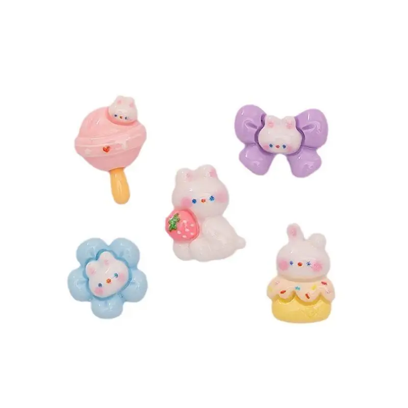 Little Red Book Popular Trending Style Adorable Design Easy-to-use Multipurpose Cute Bunny Flower Nail Design Manicure Ornament 6
