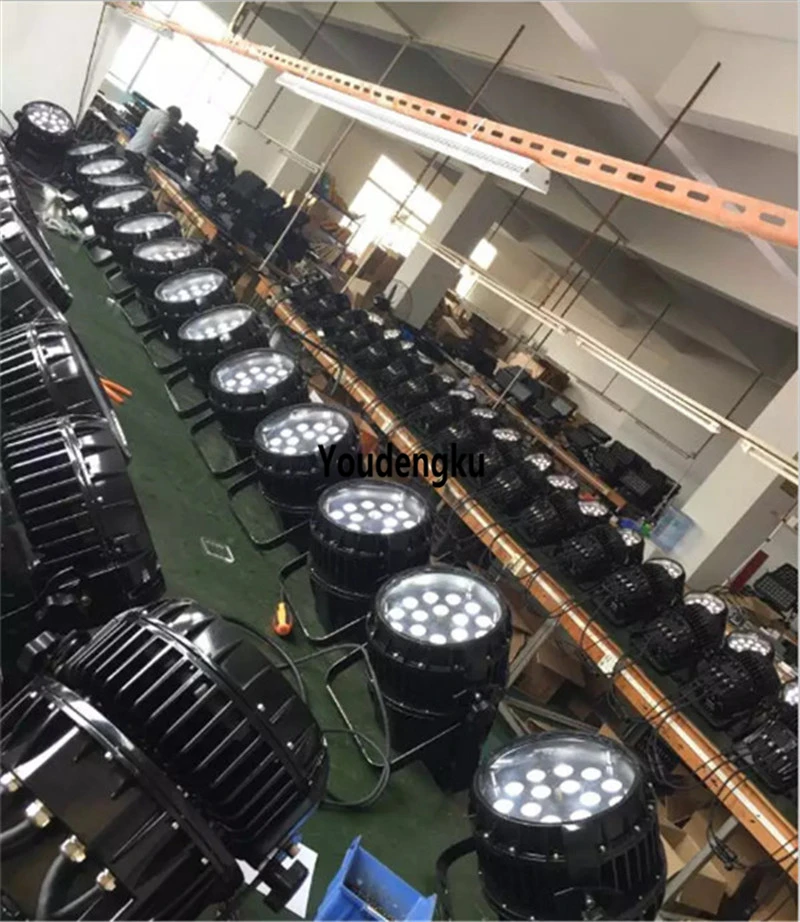 4 pieces 18x 18W 6-in-1 RGBWA UV LED Par Fixture Silent Operating LED Par with M