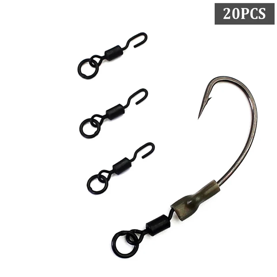 MOD Micro Flexi Ring Hook Swivels Size 20 - For Carp Fishing Rigs (Ronnie, Spinner, German)