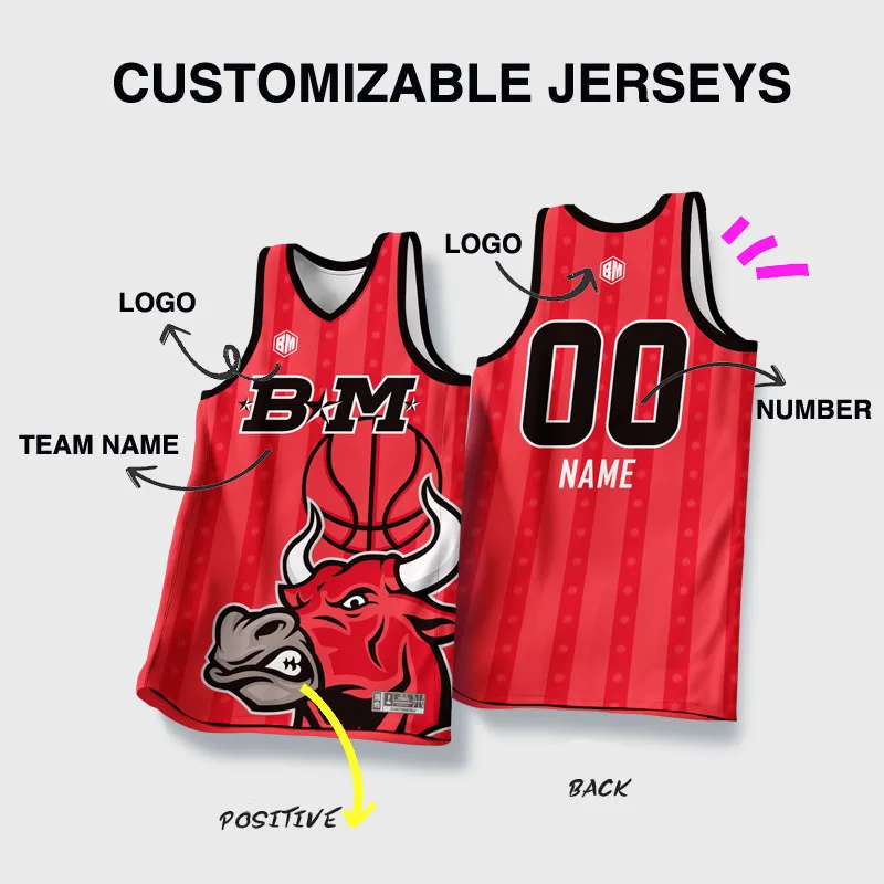 thumbnail image 1 of Camisetas de baloncesto BASKETMAN para hombre, con estampado de animales por sublimación completa, personalizables, con nombre del equipo, número y logotipo, chándales para hombre, 1 of 5