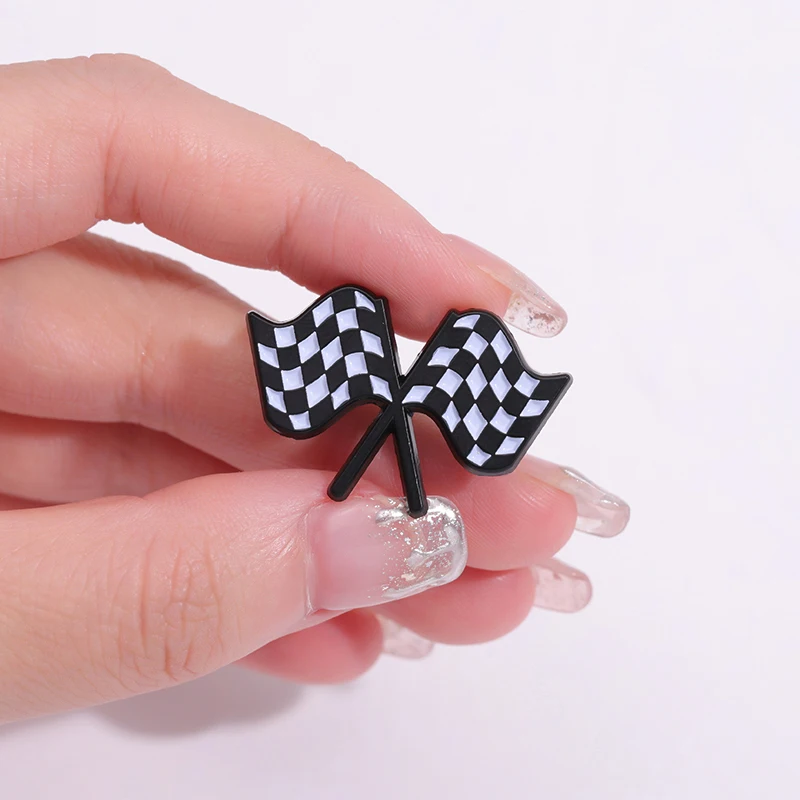 Race Charm Earrings - Perfect Race Day Gift For Car & Drag Racing Fans - Checkered Flag Earrings In Velvet Bag