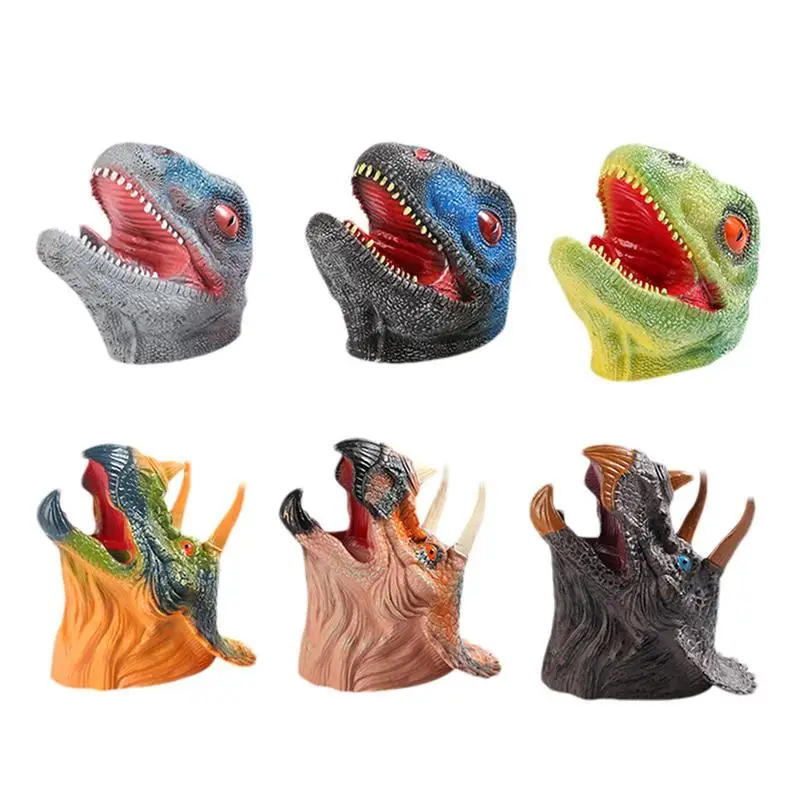 Dinosaur Hand Puppets Realistic Dinosaur Hand Puppet Dino Head Velociraptor Triceratops Hand Puppet Show Interactive Play dinosaur hand puppet toy realistic head hand puppet cosplay tyrannosaurus puppet toy