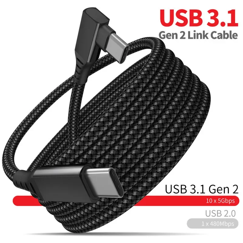 

5M USB C Cble For Oculus Quest 2 Link Cable USB 3.1 Gen 2 Type C Data Transfer Quick Charge Cable Steam VR Type-C Accessories