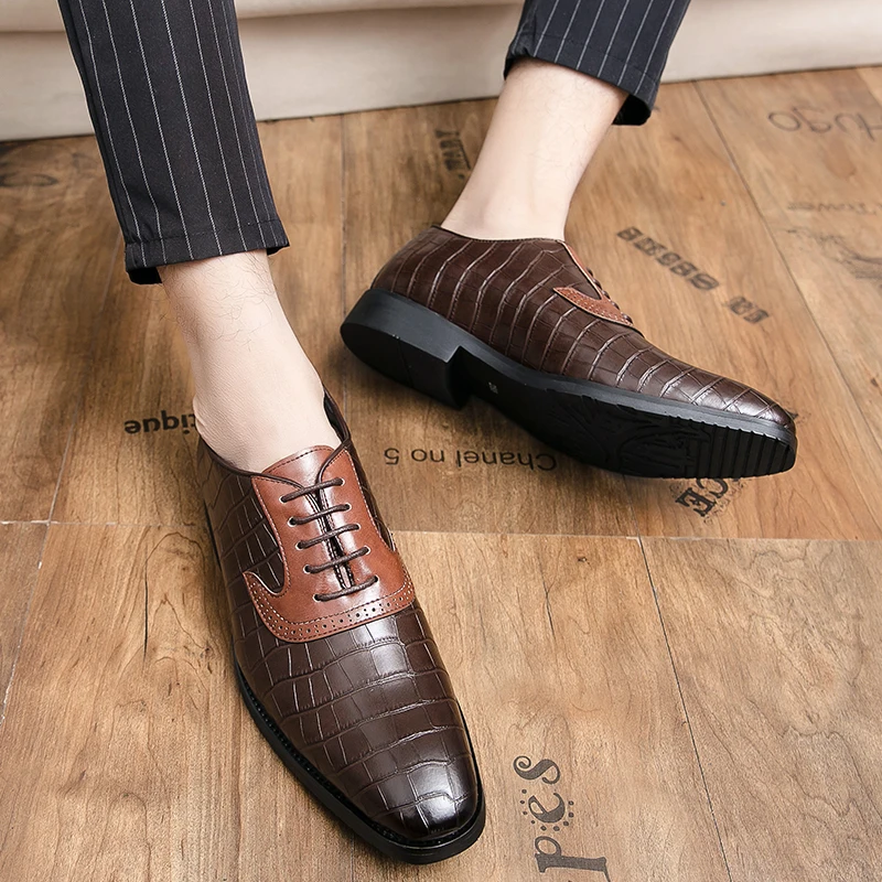Derby Homme En Cuir PU - Confortable Et Polyvalent Pour Le Bureau, Les Occasions Formelles Ou Décontractées