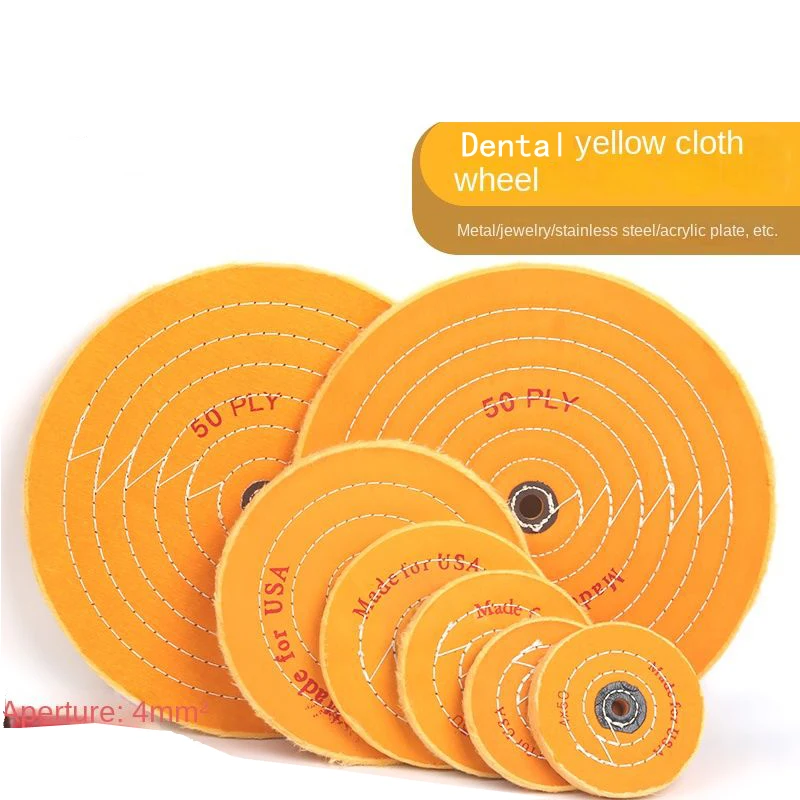 

Dental Polishing Yellow Cloth Wheel Pearl Velvet Polish On Metal Aluminum Alloy Stainless Steel Cotton Mirror