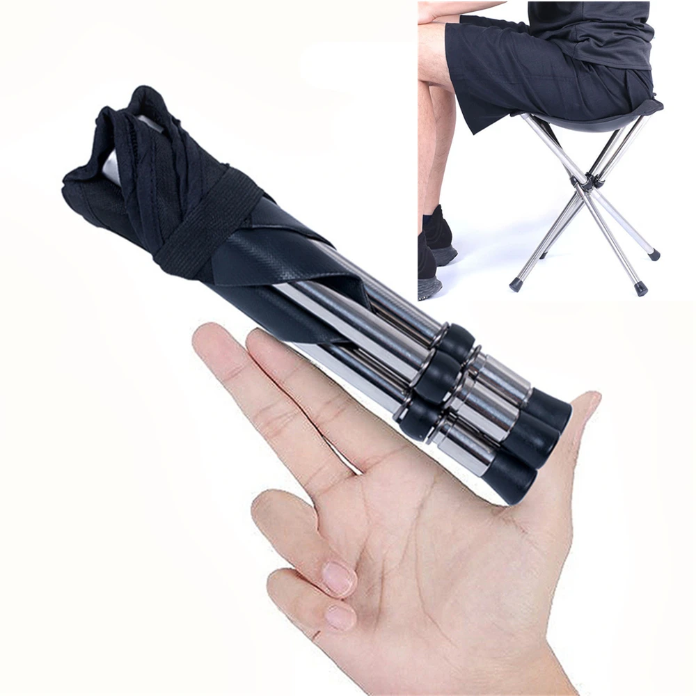 Tabouret pêche pliant acier inoxydable aluminium barbecue camping randonnée pique-nique transport