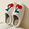 Women Winter Big Cherry Cute Cartoon Fruit Warm Home Slippers Indoor Soft Sole Comfortable Wrap Mute Bedroom Shoes Student 5