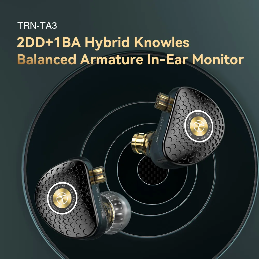 

2023 TRN TA3 Hi-FI 1BA+2DD Knowles Hybrid Beryllium-plated Dynamic In-ear Monitors Earphone HIFIMetal Running For