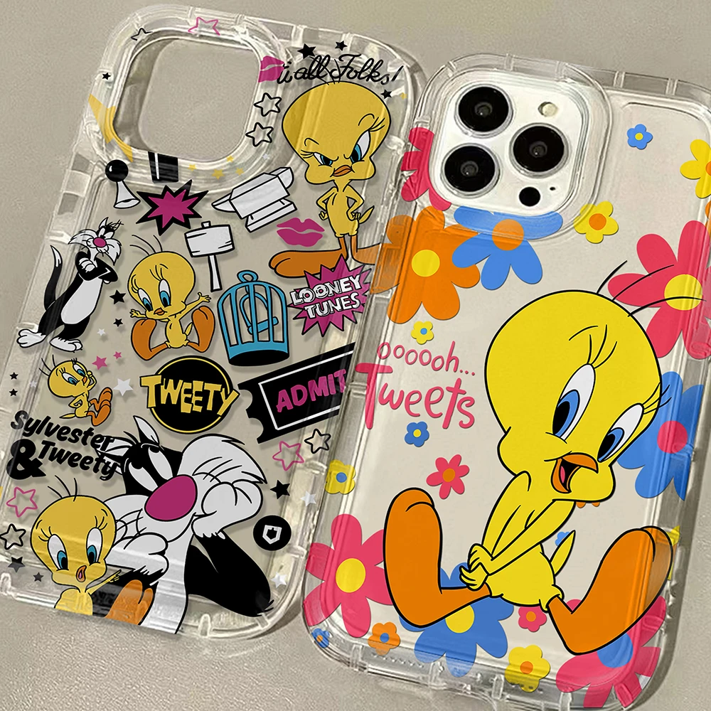Cartoon Tweetys Bird Airbag Anti-Fall Clear Phone Case