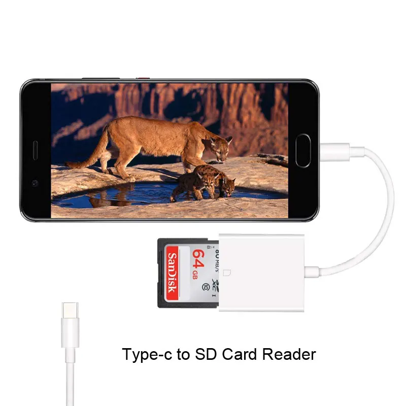 USB Type C Card Reader SD TF Adapter For Samsung Huawei Xiaomi Phone