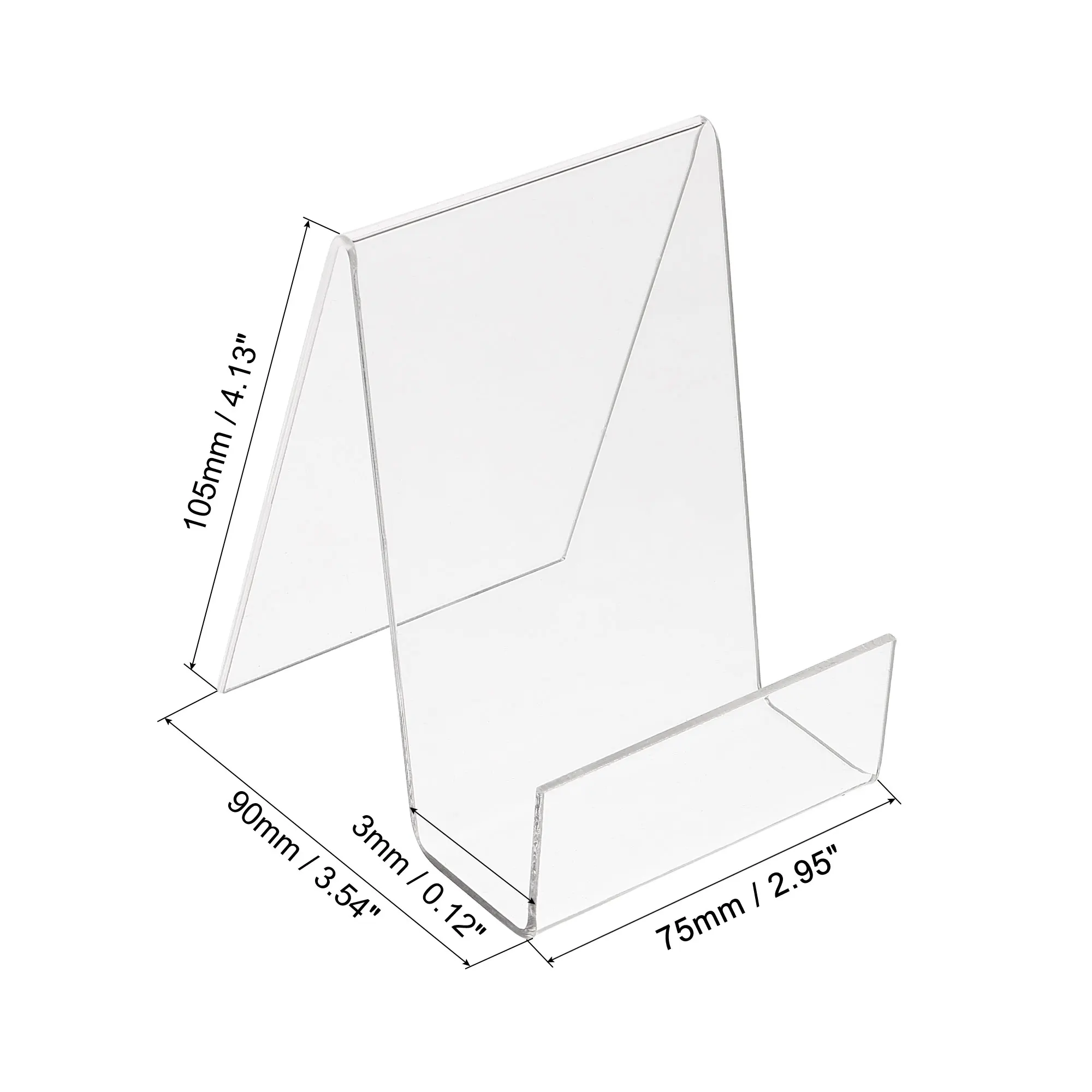 높이 아크릴 책 스탠드, 투명 아크릴 디스플레이 스탠드, 레벨 데스크탑 책 디스플레이 거치대, 데스크탑 책장 독서용, 4 개, 105mm