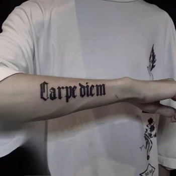 Tatuaggi finti con lettera gotica per donna, uomo, braccio, polso, arte, adesivo per tatuaggi, tatuaggio duraturo impermeabile, adesivi per tatuaggi temporanei punk