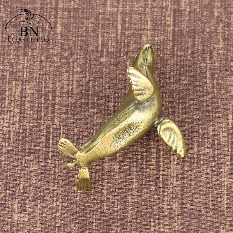 Room Decor Statues Sea Animal Seal Figurines Miniatures Retro Brass Office Desktop Crafts Ornament Gifts Home Decorations Living Room Accessories