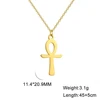 Lucktune collier pharaon égyptien ankh pendentif ankh croce egiziana collier acier inoxydable Ankh croix amulette égyptienne collier en acier inoxydable clé de la vie symbole Crucifix pendentif collier femmes
