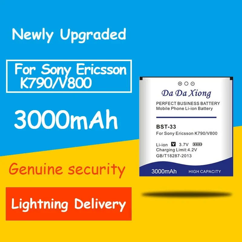 

Высококачественная аккумуляторная батарея 3000 мАч для Sony Ericsson G900 M600 W880 P990 K550C W395c K800 U10I W610 W660 V800 C702 C901