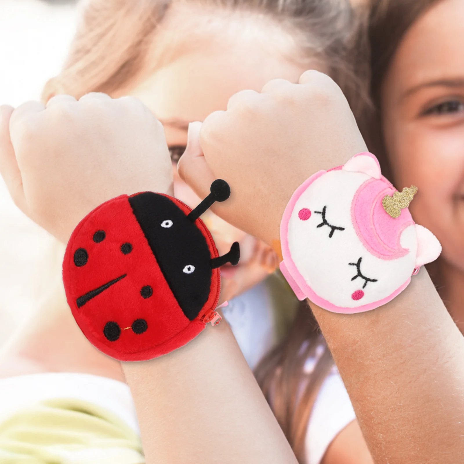 2 Pcs Change Purse Kids Ring Coin Toys Slap Bracelet Stuffed Animal Lovers