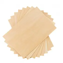 10 - Pack Thin Basswood Craft Boards - 15x10cm Unfinished Wooden Sheets (10pcs)