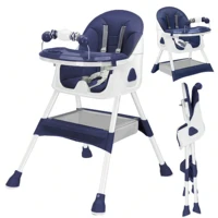 Foldable Baby High Chair 6 Months Plus with Toy Rack