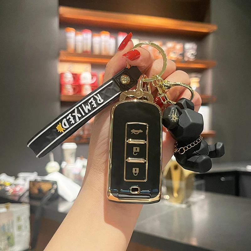 

Новинка ТПУ автомобильный брелок для дистанционного ключа раньше чехол для Mitsubishi Outlander ASX Pajero LANCER Sport Eclipse крест брелок кролик брелок