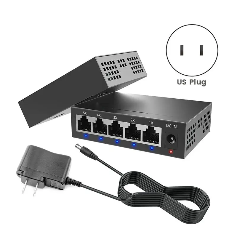 AB97-5 포트 기가비트 산업용 스위치 1000Mbps 미니 네트워크 이더넷 스위치 홈 스플리터 사무실 네트워크 분배기