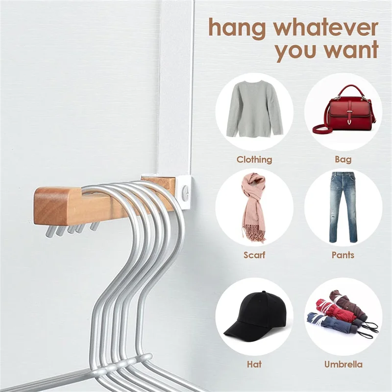 Wall-mounted Door Rear Hanger Metal No Punching Wood Metal Folding Hook Clothes Scarves Hanger Coat Hat Storage Hanging Hook storage hook,door hook
