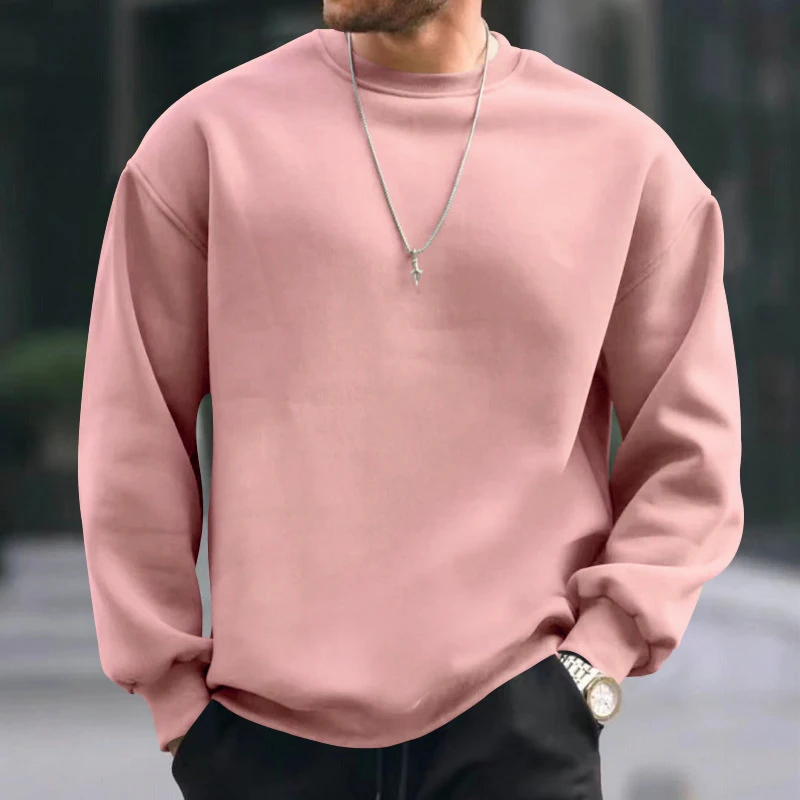 

Hip Hop Sweatshirts Men Oversize Loose Solid Color Long Sleeve Hoodie Mens Autumn Winter Casual O Neck Pullover Tops Streetwear