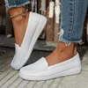 2025 Women's Shoes Spring High Quality Leather Soft Outsole Work Women Black Swing Larger Size Wedge Single Shoes 1