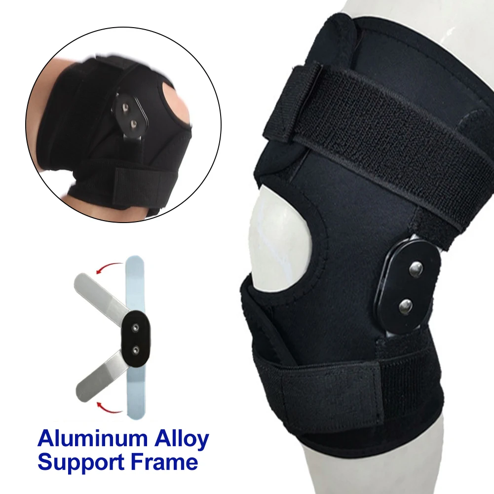 Hinged Knee Brace Adjustable Knee Support with Side Stabilizers of