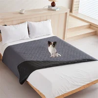 Solid Waterproof Bed Cover Washable Dustproof Mattress Protector Kids Pets Dog Cat Pad Bedspread Mat For Bedroom Livingroom 4