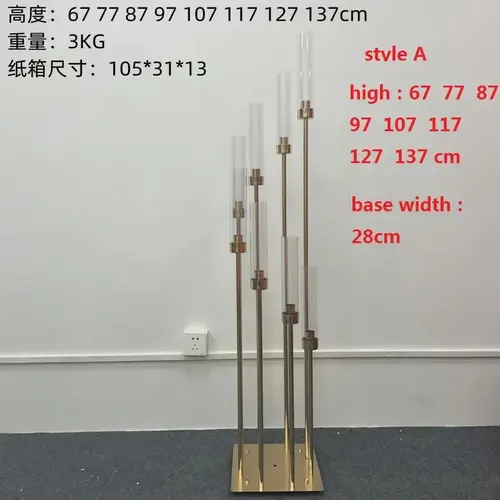 4/5/10pcs 8 Heads Metal Candelabra Candle Holders Road Lead Table Centerpiece Gold Candelabrum Stand Pillar Candlestick wedding - Image 5